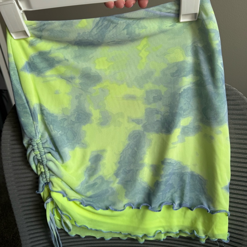 Wild Fable Neon Green and Blue Skirt - Picture 3 of 4